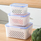 Airtight Refrigerator Organizer Bins with Removable Drain Tray