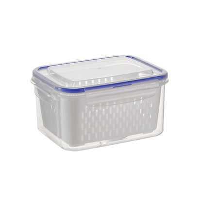 Airtight Refrigerator Organizer Bins with Removable Drain Tray