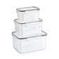 Airtight Refrigerator Organizer Bins with Removable Drain Tray