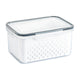 Airtight Refrigerator Organizer Bins with Removable Drain Tray