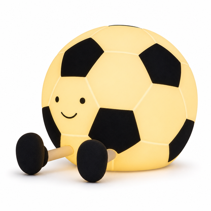 Rechargeable Soccer Shaped Silicone Tap Night Light Eye Caring Nursery Lamp for Kids Bedroom