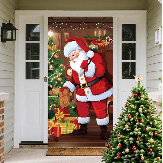 📢📢BUY 1 GET 1 FREE！！ ⏰Christmas Door Cover For Instant Holiday Decor
