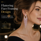 📢📢50% OFF !! ⏰Rhombus Cubic Zirconia Tassel Drop Earrings with Silver Needles Elegant Statement Studs for Women