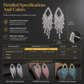 📢📢50% OFF !! ⏰Rhombus Cubic Zirconia Tassel Drop Earrings with Silver Needles Elegant Statement Studs for Women
