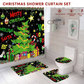 4PCS Waterproof Christmas Shower Curtain Set