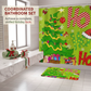 4PCS Waterproof Christmas Shower Curtain Set