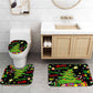 4PCS Waterproof Christmas Shower Curtain Set