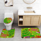 4PCS Waterproof Christmas Shower Curtain Set