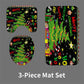 4PCS Waterproof Christmas Shower Curtain Set