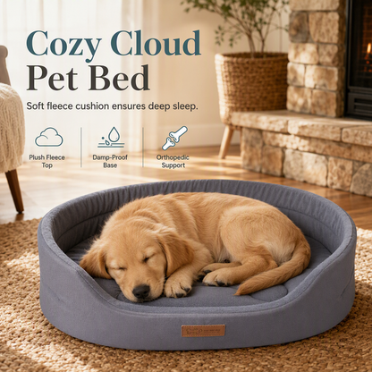 📢📢40% OFF !! ⏰Detachable Oval Pet Bed with Non-Slip Bottom for Dogs Cats