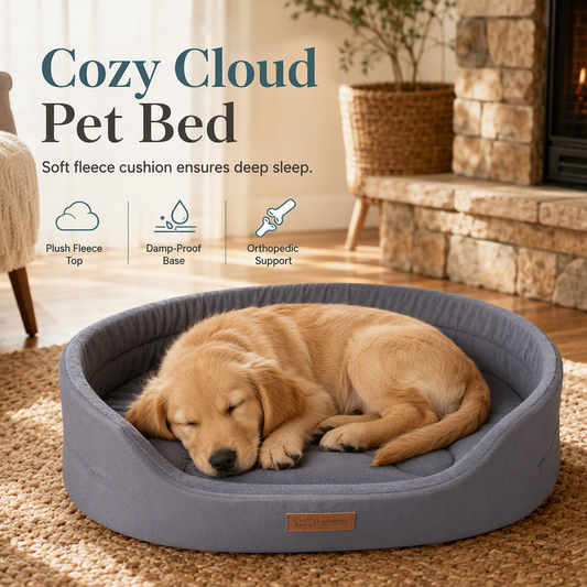 📢📢40% OFF !! ⏰Detachable Oval Pet Bed with Non-Slip Bottom for Dogs Cats