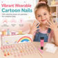 📢📢50% OFF !! ⏰Kids Handmade Press On Nails Set 144 Pieces Almond Shape Cartoon False Nail Tips