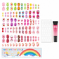 📢📢50% OFF !! ⏰Kids Handmade Press On Nails Set 144 Pieces Almond Shape Cartoon False Nail Tips