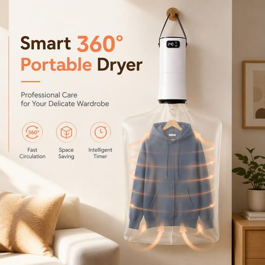 📢📢40% OFF !! ⏰Portable Clothes Dryer: Rapid Heat, Silent Night Drying, Foldable, Travel-Friendly