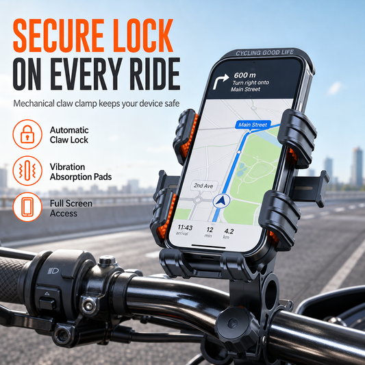 📢📢50% OFF !! ⏰Shockproof Bicycle and Motorcycle Phone Mount for Electric Bikes and Mountain Bikes Handlebar and Rearview Mirror Navigation Phone Holder