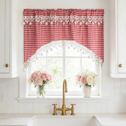 📢📢50% OFF !! ⏰Versatile Country Style Curtain with Star Lace Trim