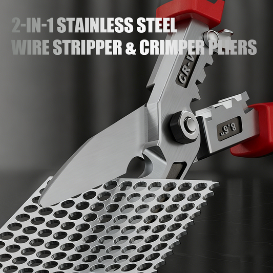 📢📢50% OFF !! ⏰2-in-1 Stainless Steel Wire Stripper & Crimper Pliers