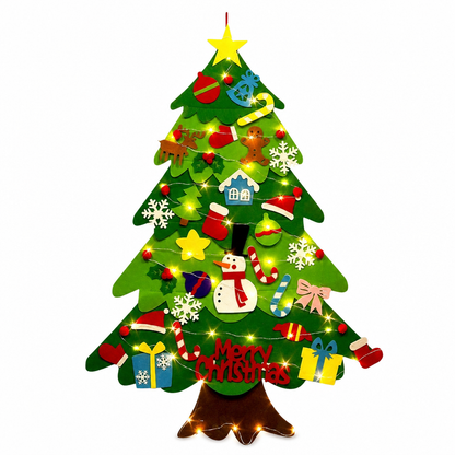 📢📢50% OFF !! ⏰DIY Felt Christmas Tree Set with Detachable Ornaments for Kids Wall Hanging Christmas Decorations