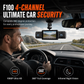 📢📢40% OFF !! ⏰F100 4-Lens Car Dash Cam 1080P HD – Infrared Night Vision & GPS Sync Recording