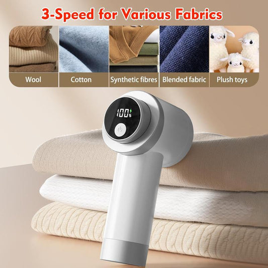 📢📢50% OFF !! ⏰Rechargeable Fabric Shaver and Lint Remover with Digital Display Electric Fuzz Pill Trimmer for Clothes