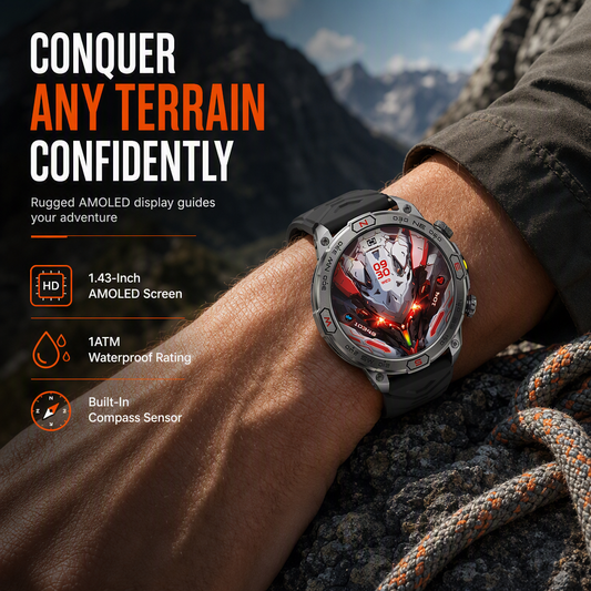 📢📢50% RABATT !!⏰Rugged Smart Watch with Bluetooth Call & Health Monitor
