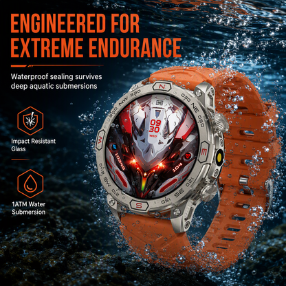 📢📢50% RABATT !!⏰Rugged Smart Watch with Bluetooth Call & Health Monitor