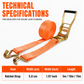 📢📢40% OFF !! ⏰Heavy Duty Ratchet Tie Down Strap Cargo Lashing Strap with Tensioner and Double Hooks for Car and Truck Luggage Securing