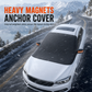 Thickened Magnetic Car Windshield Sun Shade and Snow Cover Waterproof Half Car Cover with Reflective Strips