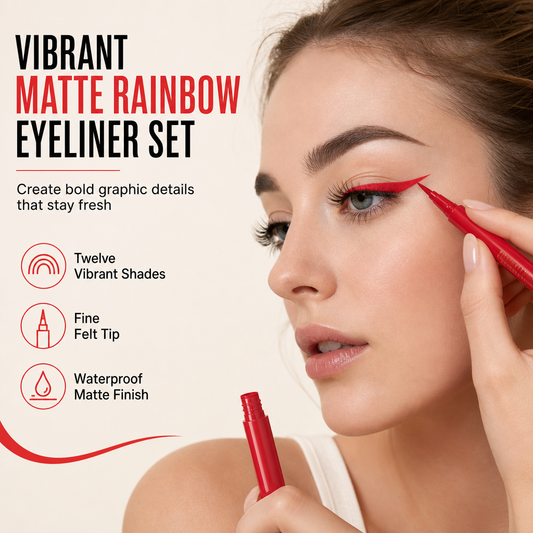 📢📢50% OFF !! ⏰Matte Liquid Eyeliner Pen – Smudge-Resistant Rainbow DIY Painting Eye Liner for Makeup 🎨