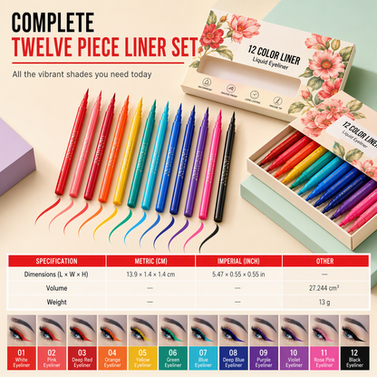 📢📢50% OFF !! ⏰Matte Liquid Eyeliner Pen – Smudge-Resistant Rainbow DIY Painting Eye Liner for Makeup 🎨
