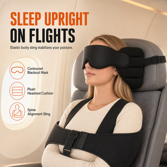 📢📢50% OFF !! ⏰Integrated Memory Foam Travel Pillow and 3D Blackout Sleep Eye Mask Set for Travel Neck Support