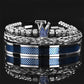📢📢50% OFF !! ⏰Men's Stainless Steel Crown Bracelet 3-Piece Set