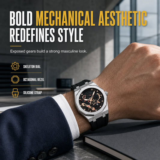 📢📢50% OFF !! ⏰Men's Sport Quartz Watch with Mechanical Style Luminous Hands Date Calendar and Water Resistance