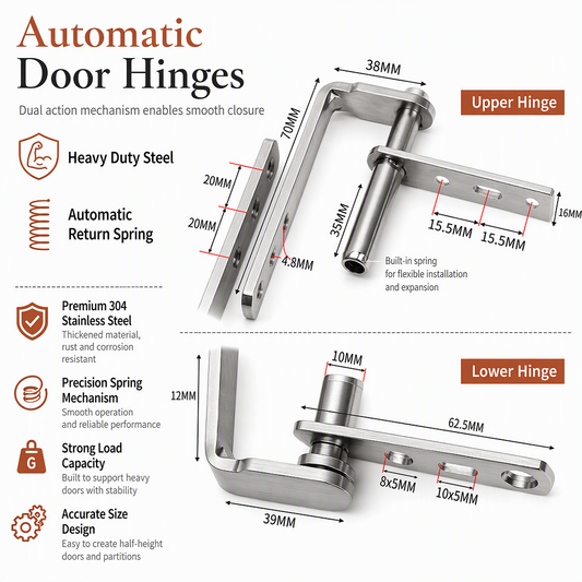 📢📢50% OFF !! ⏰Stainless Steel Double Acting Closing Hinge Set for Saloon Cafe and Bar Doors