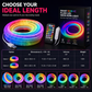 📢📢50% OFF !! ⏰360 Degree Round Glowing Plush Neon LED Strip Light RGB Chasing Flowing Effect Light with Bluetooth App and Remote Control