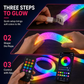 📢📢50% OFF !! ⏰360 Degree Round Glowing Plush Neon LED Strip Light RGB Chasing Flowing Effect Light with Bluetooth App and Remote Control