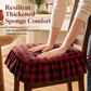 Christmas Plaid Chair Pad Thickened Non Slip Seat Cushion with Ruffled Removable and Washable Dining Chair Cushion for Office and Home