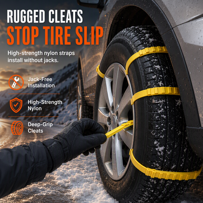 📢📢50% OFF !! ⏰Universal Car Snow Chains Thickened Anti-Slip Tire Cable Ties for SUVs Sedans and Winter Driving