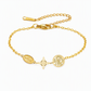 📢📢50% OFF !! ⏰Adjustable Stainless Steel Chain Charm Bracelet featuring Cross Pentagram and Witch Knot Pendants
