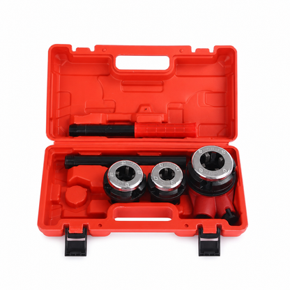 📢📢40% OFF !! ⏰Manual Pipe Threading Tool Kit with Ratchet Handle and Die Heads