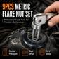 📢📢40% OFF !! ⏰9 Piece Flare Nut Socket Set Slotted Oxygen Sensor Wrench and Diesel Injector Line Socket Auto Repair Tool Kit with Storage Case