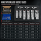 📢📢40% OFF !! ⏰9 Piece Flare Nut Socket Set Slotted Oxygen Sensor Wrench and Diesel Injector Line Socket Auto Repair Tool Kit with Storage Case